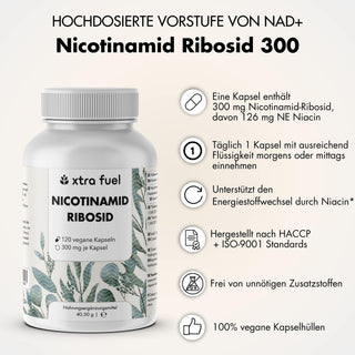 Ribósido de nicotinamida 300 - precursor de NAD+ - niacina para la energía y la vitalidad celular*.