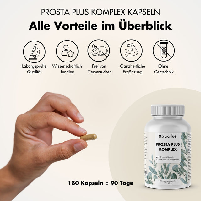Cápsulas para la próstata - Prosta Plus Complex - Fórmula eficaz con semillas de calabaza y saw palmetto