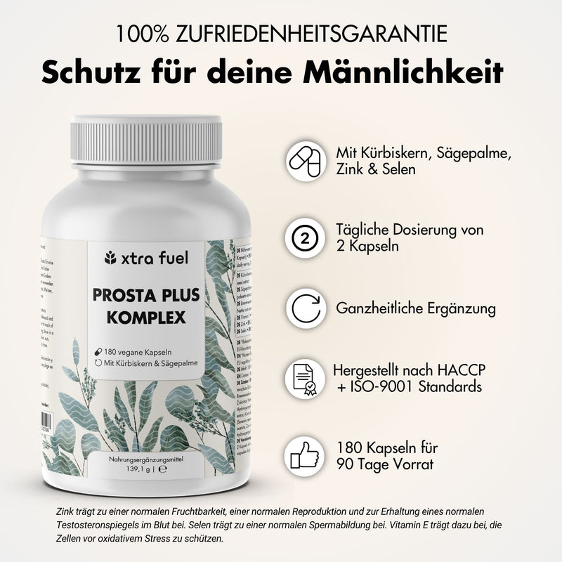 Cápsulas para la próstata - Prosta Plus Complex - Fórmula eficaz con semillas de calabaza y saw palmetto