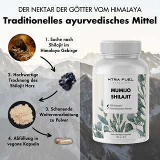 Cápsulas de Shilajit - 200x cápsulas de Mumijo - ganador de precio-calidad