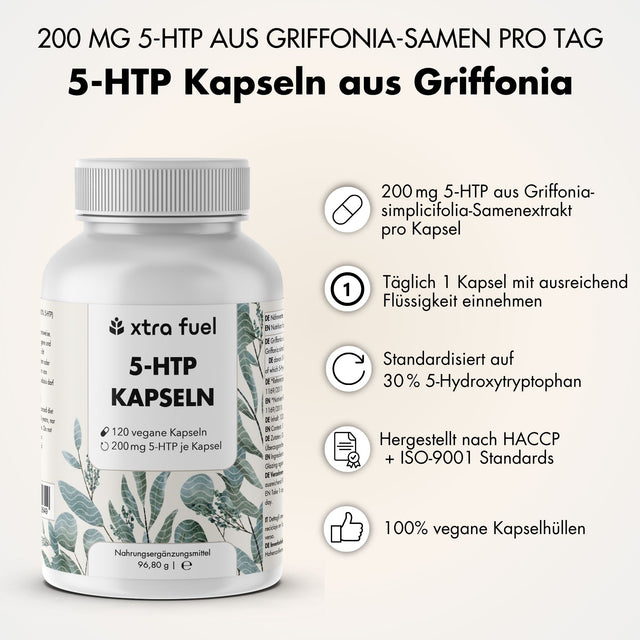 5-HTP 200 - 5-Hidroxitriptófano - 30% extracto de Griffonia Simplicifolia