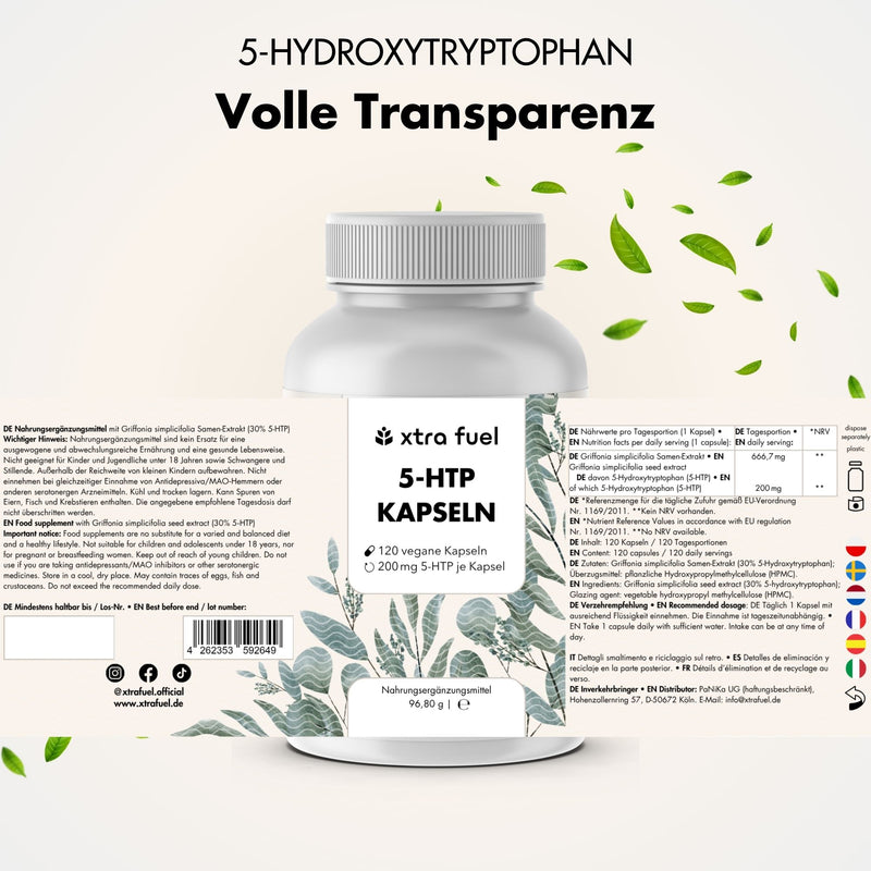5-HTP 200 - 5-Hidroxitriptófano - 30% extracto de Griffonia Simplicifolia