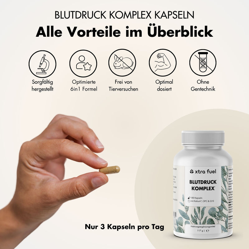 Complejo para la presión arterial* - OPC con potasio, Q10, ajo negro y vitaminas