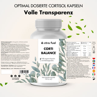 Cortisol cápsulas* - Corti Balance* - mezcla de nutrientes con ashwagandha, rhodiola y vitamina B6