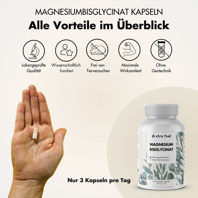 Bisglicinato de magnesio - fórmula quelatada con 315 mg de magnesio elemental