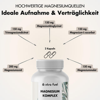 Complejo de magnesio* - fórmula quíntuple con 400 mg de magnesio elemental