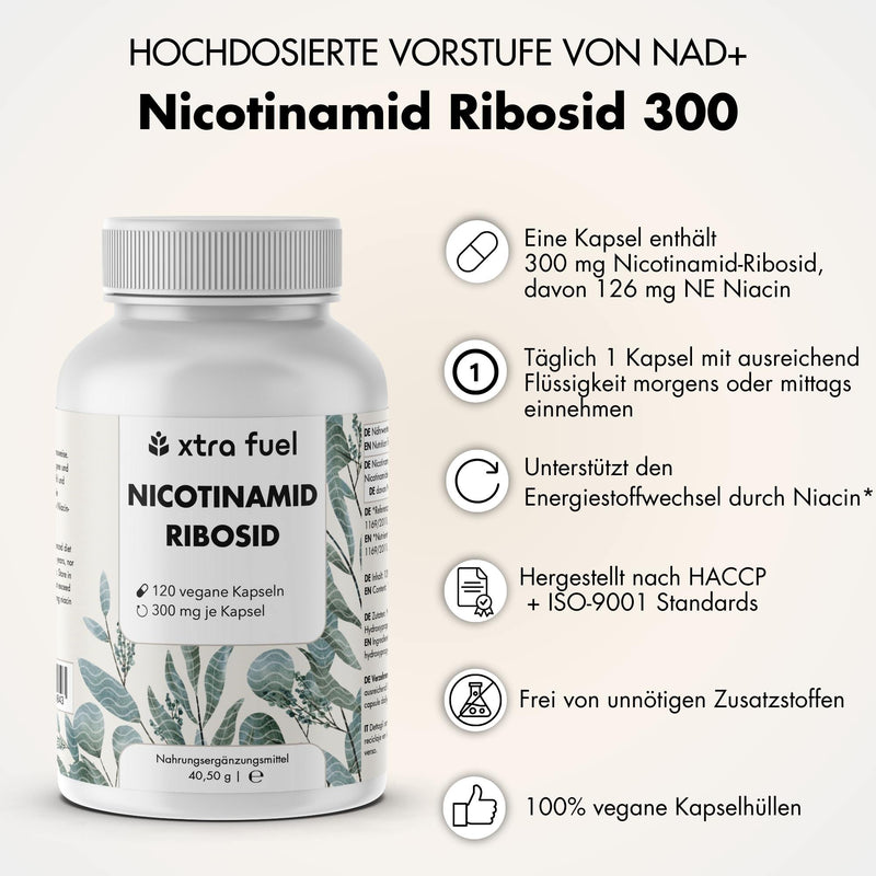 Ribósido de nicotinamida 300 - precursor de NAD+ - niacina para la energía y la vitalidad celular*.