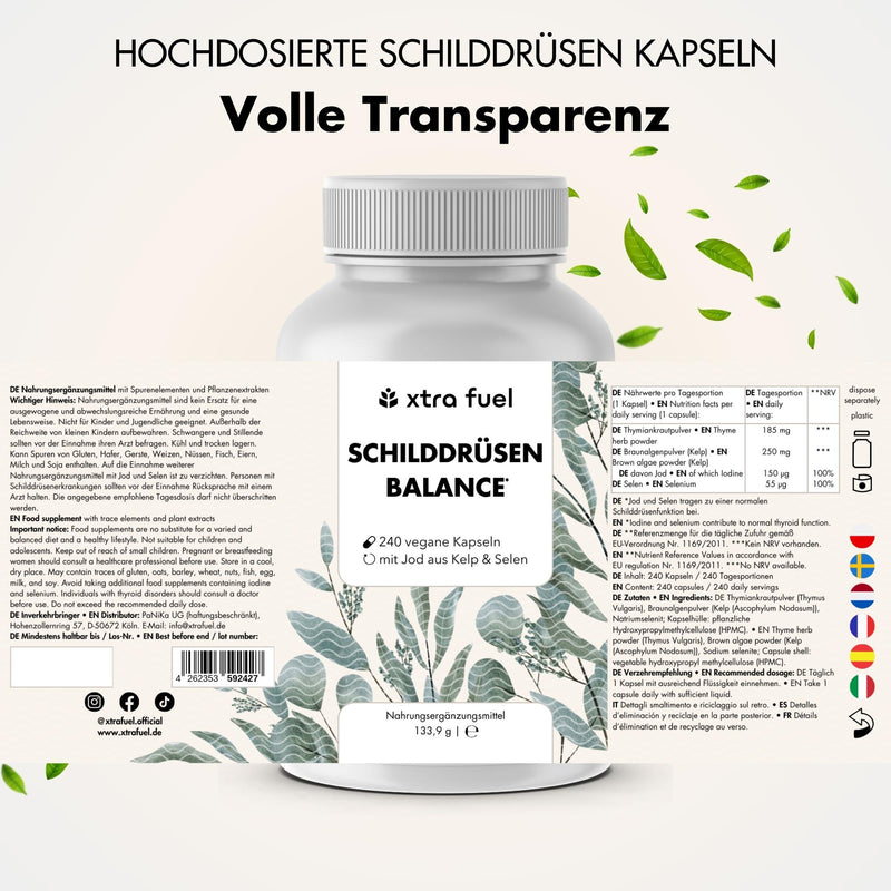 Thyroid Balance - Thyro Complex - Fórmula eficaz con kelp, tomillo y selenio