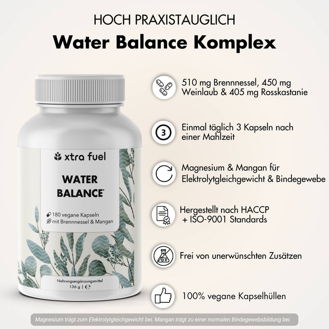 Water Balance - Complejo nutritivo 5 en 1 para el equilibrio electrolítico y piernas ligeras*.