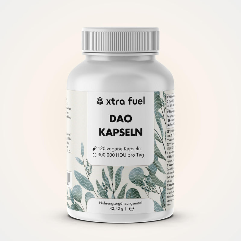DAO DiAminOxidasa cápsulas - Fuente vegana a partir de brotes de guisantes con 300.000 HDU al día